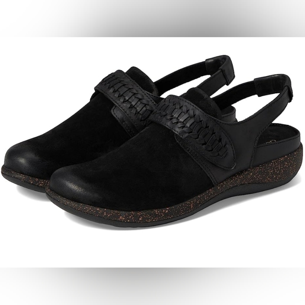 Aetrex Leni Orthopedic Slingback Clogs Black NEW
